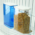 Bird Seed Feeder Box – Transparent Cage-Mounted Food Dispenser